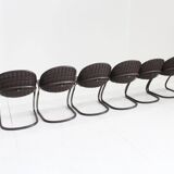 6x Vintage Pascale Dining chairs by Gastone Rinaldi for Thema Italy 1970s