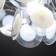 Large 36 Murano Glass White Disc Chandelier by Vistosi, 1970s