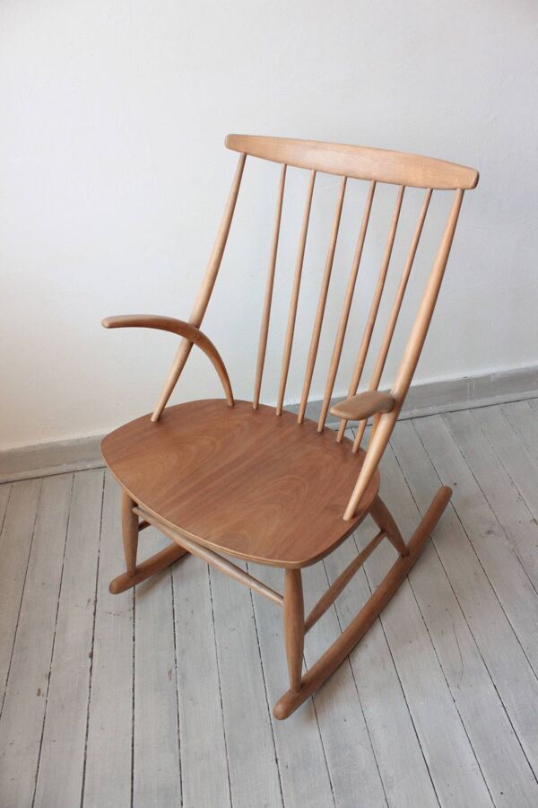 Rocking Chair Scandinave by Illum Wikkelsø for Niels Eilersen, 1958