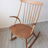 Scandinavian Rocking Chair by Illum Wikkelsø for Niels Eilersen, 1958