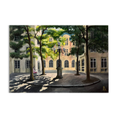 Tableau HSP "Place Furstenberg" à Paris signé Lafitte (milieu du XX° siècle