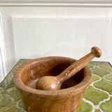 Mortar and pestle made of olive wood