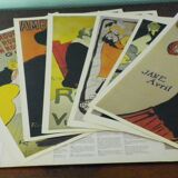 6 Toulouse-Lautrec posters, coloured glazed paper,31 x 44 cm, Taschen Posterbook