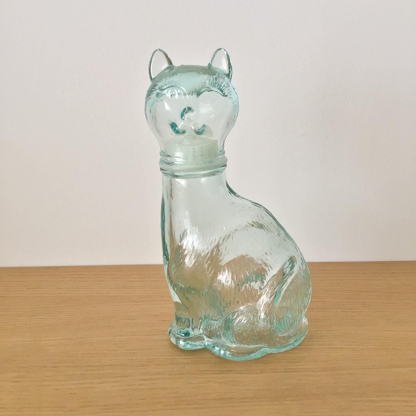 Vintage glass cat bottle
