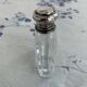 Perfume bottle, salt, silver, engraved glass, 1908, English silver hallmarks