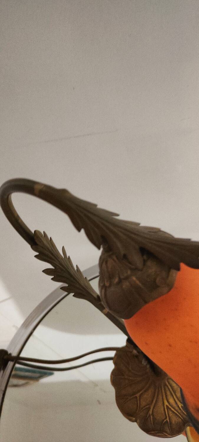 Two art nouveau style tulip lamps signed art de France