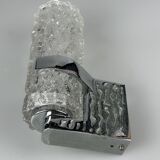 1960s/70s Wall Lamp in Glass & Chrome, Brutalist German Design