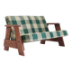 Vintage Sofa checkered fabric and wood , Italy