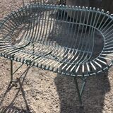 Green patinated iron garden bench