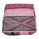 Vintage Berber Kilim Pouf: Handmade Moroccan Floor Cushion