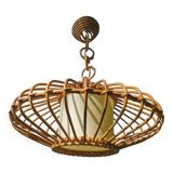 Rattan pendant lamp from the 60s