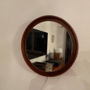 Teak, illuminated mirror, Italy, 1960s