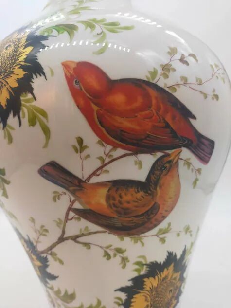Decorated ceramic vase signed Pecchioli 1950s