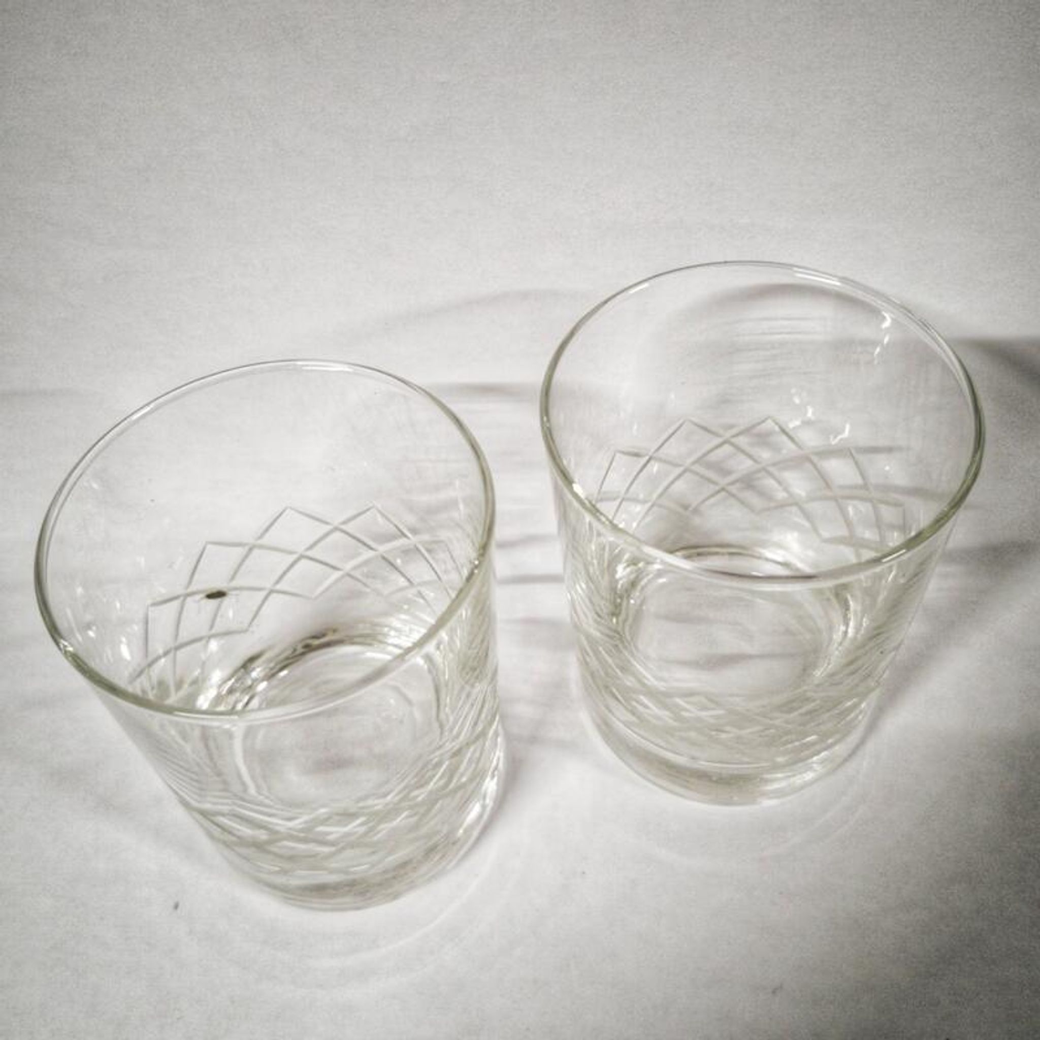 Pair of crystal whiskey glasses