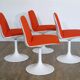 Series of 4 vintage tulip chairs by Borje Johanson 1970