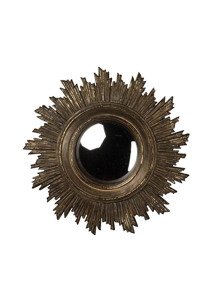 Antique golden sun convex mirror