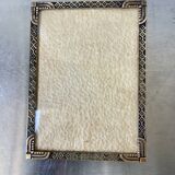 Vintage art deco  metal brass picture frame 15 cm x 11 cm convex glass