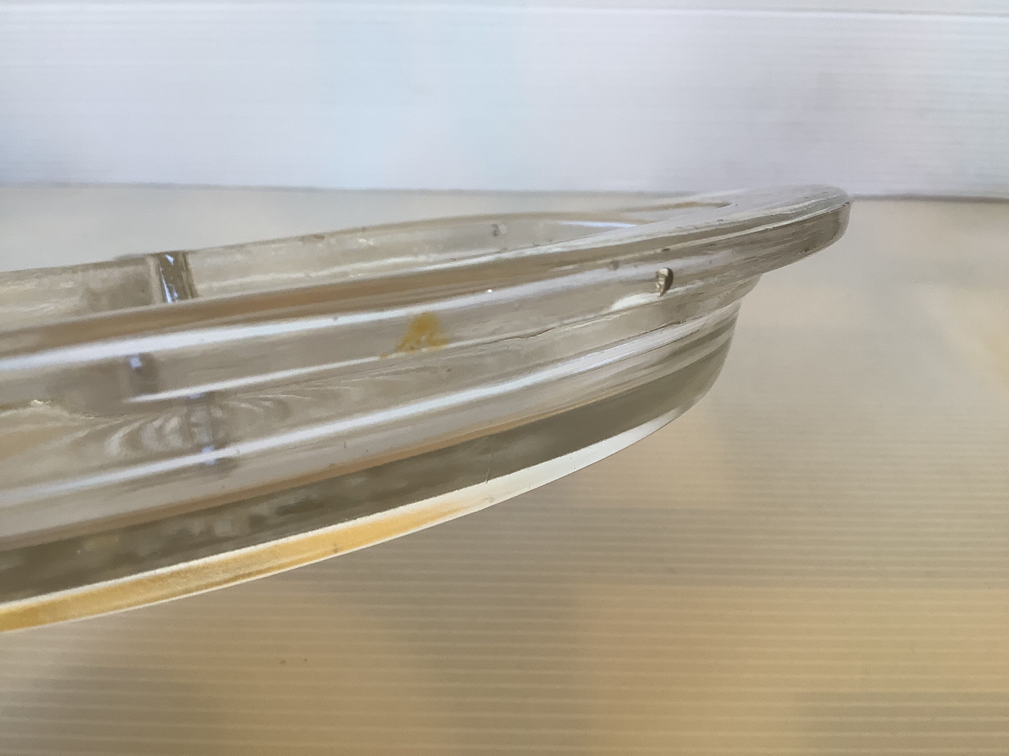 Pair of old thick molded glass servants