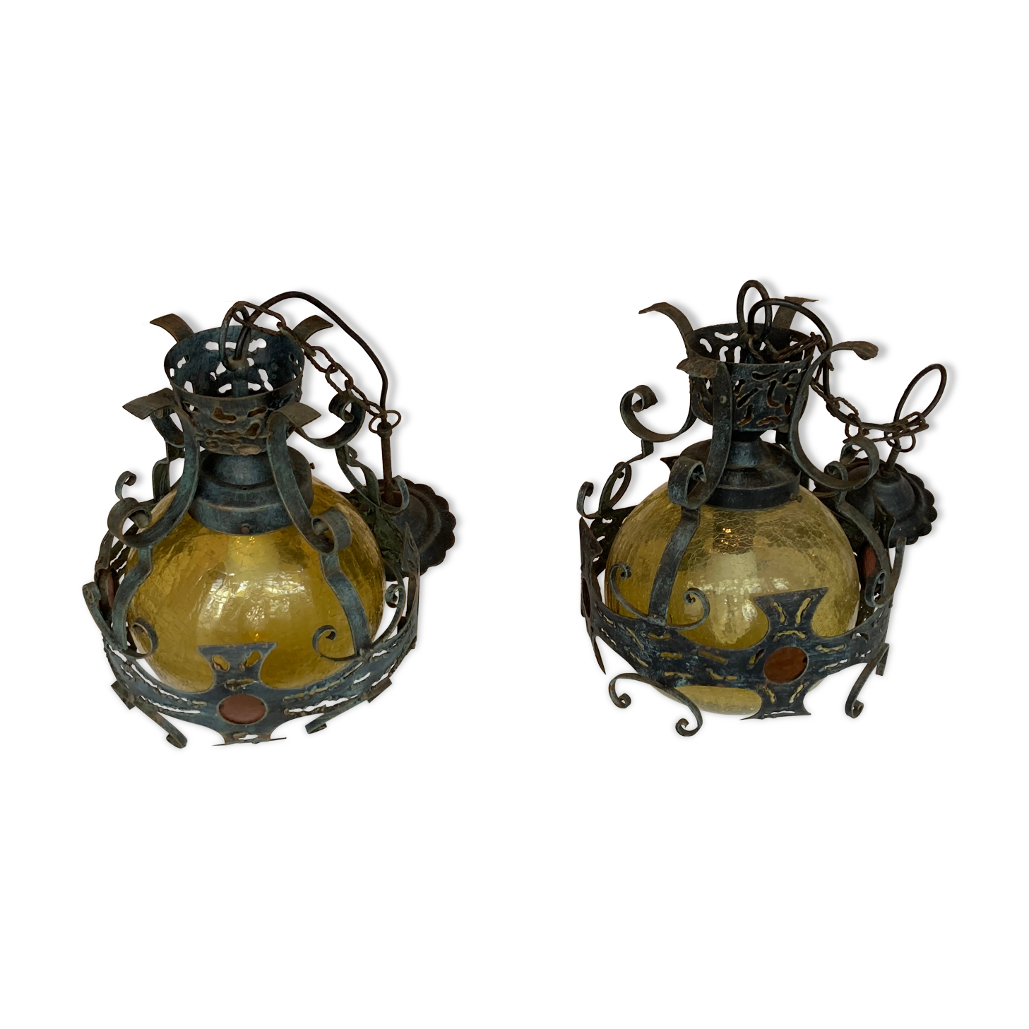 Paire de lampes hollandaises brutalistes