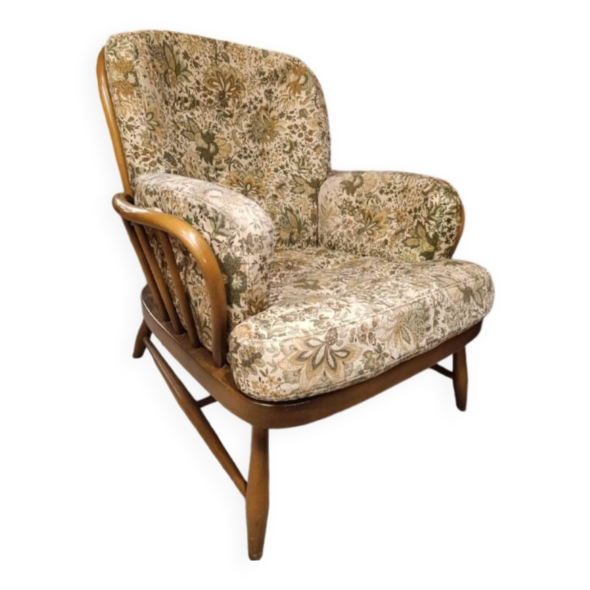 1960s Ercol Jubilee Armchair with Custom Upholstery