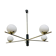 Lampadario con sfere opaline bianche, anni '60