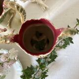 Pair of slipware vases, art nouveau fireplace decoration