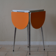 Entire table folding and stools orange and white formica 60s