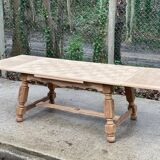 Art Deco extendable monastery table renovated in raw oak 265cm