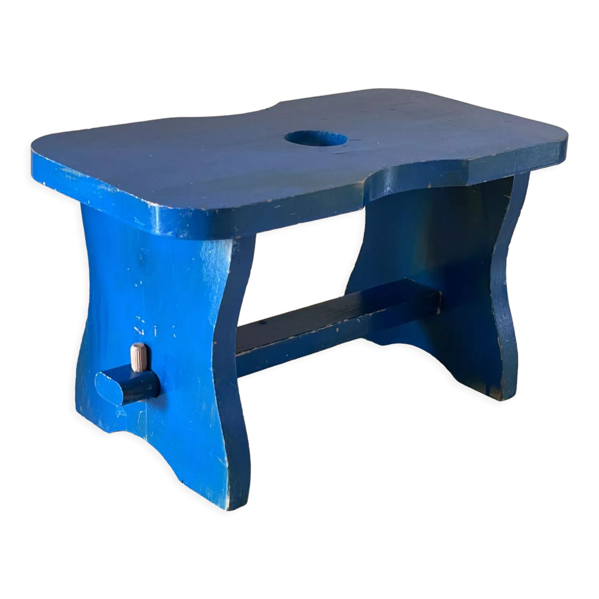 Vintage stool blue electric