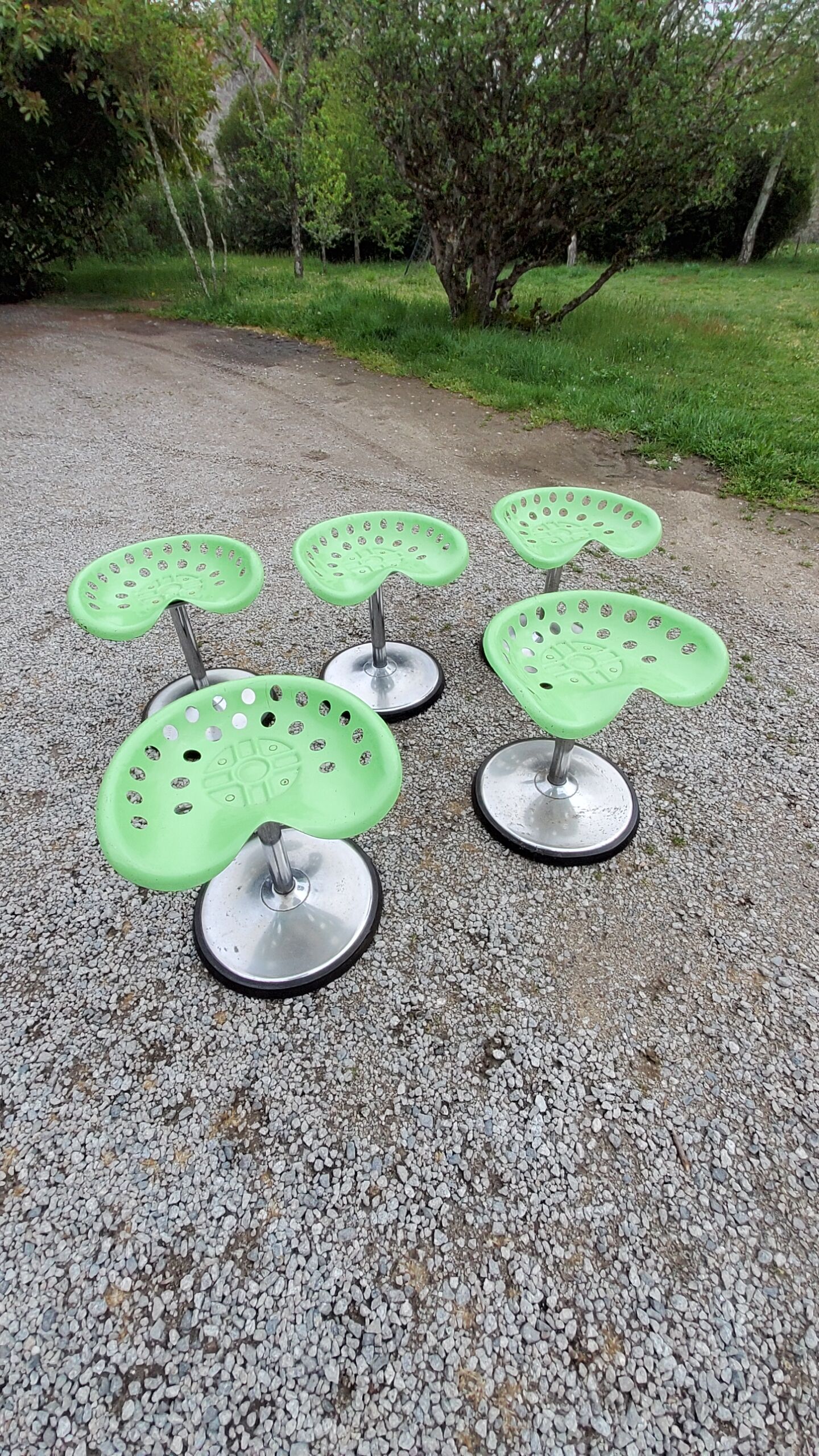 Set of 5 stools "reaper" by Etienne Fermigier Mirima editor 1970