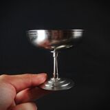 6 stainless steel ice cream bowls on foot Létang Rémy stainless steel dessert service