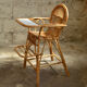 Chaise haute en rotin vintage