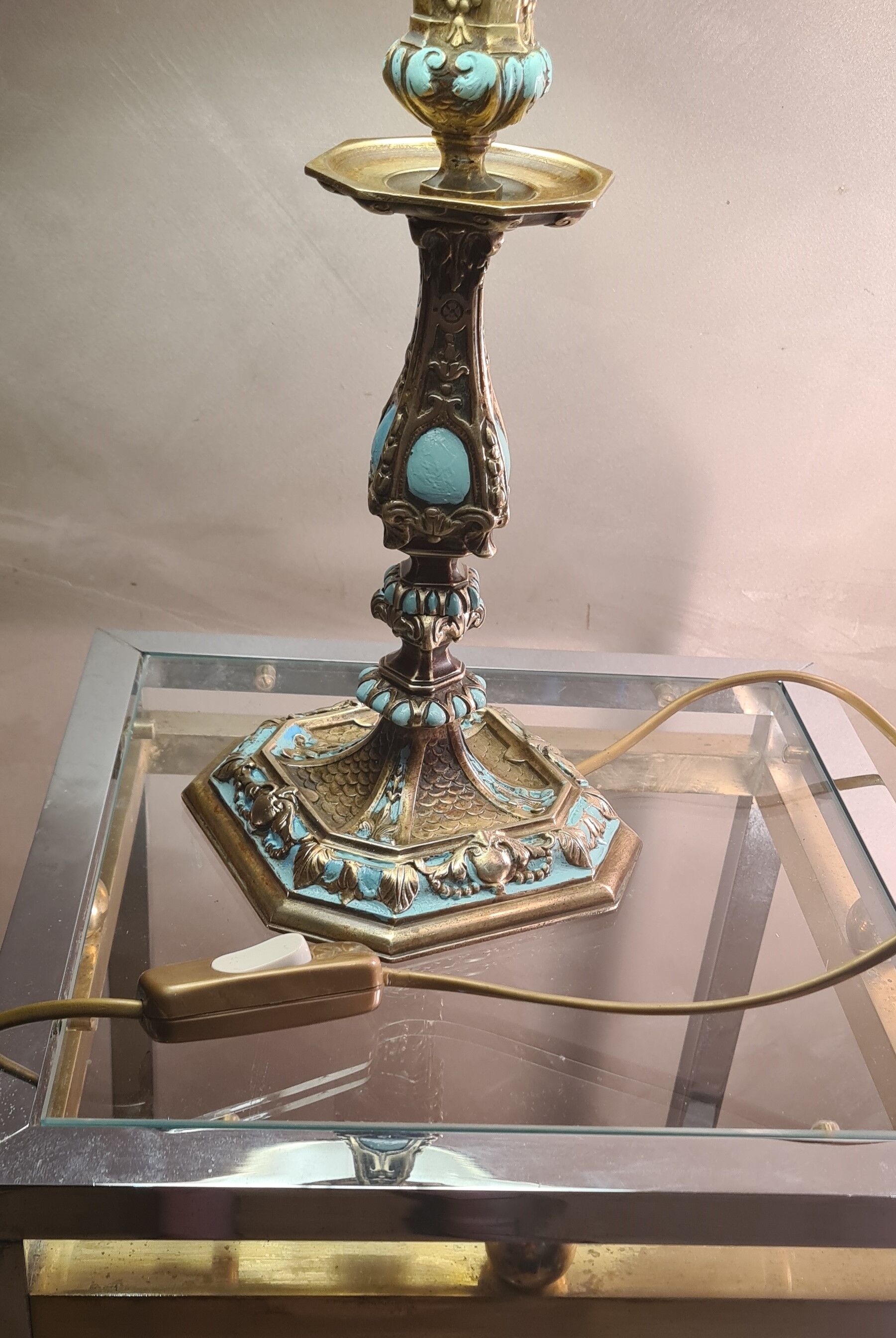 Lamp style napoleon 3 bronze painted electricity