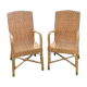 Pair of old wicker rattan chairs