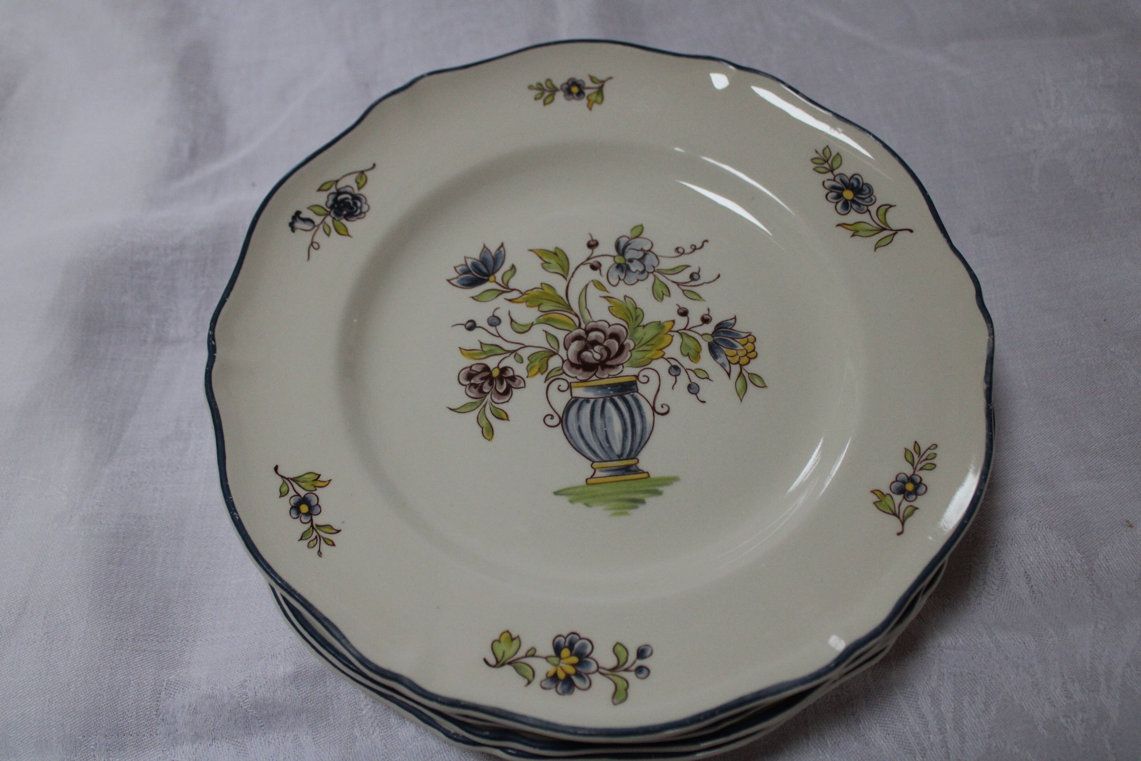 6 Plates Saint-Amand Vieux Delft
