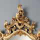Antique lacquered and gilded wooden mirror, Italy, early 20th century.