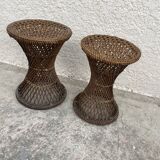Pair of rattan stool