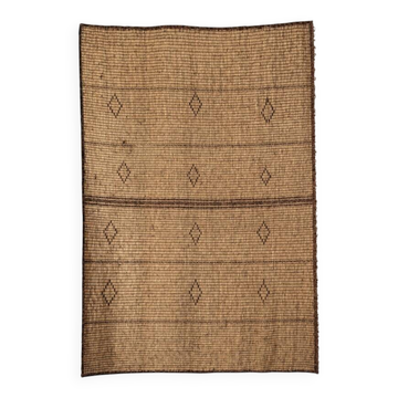 Tapis - natte mauritanienne en fibres végétales et cuir