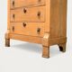 Empire high chest of drawers in solid raw oak