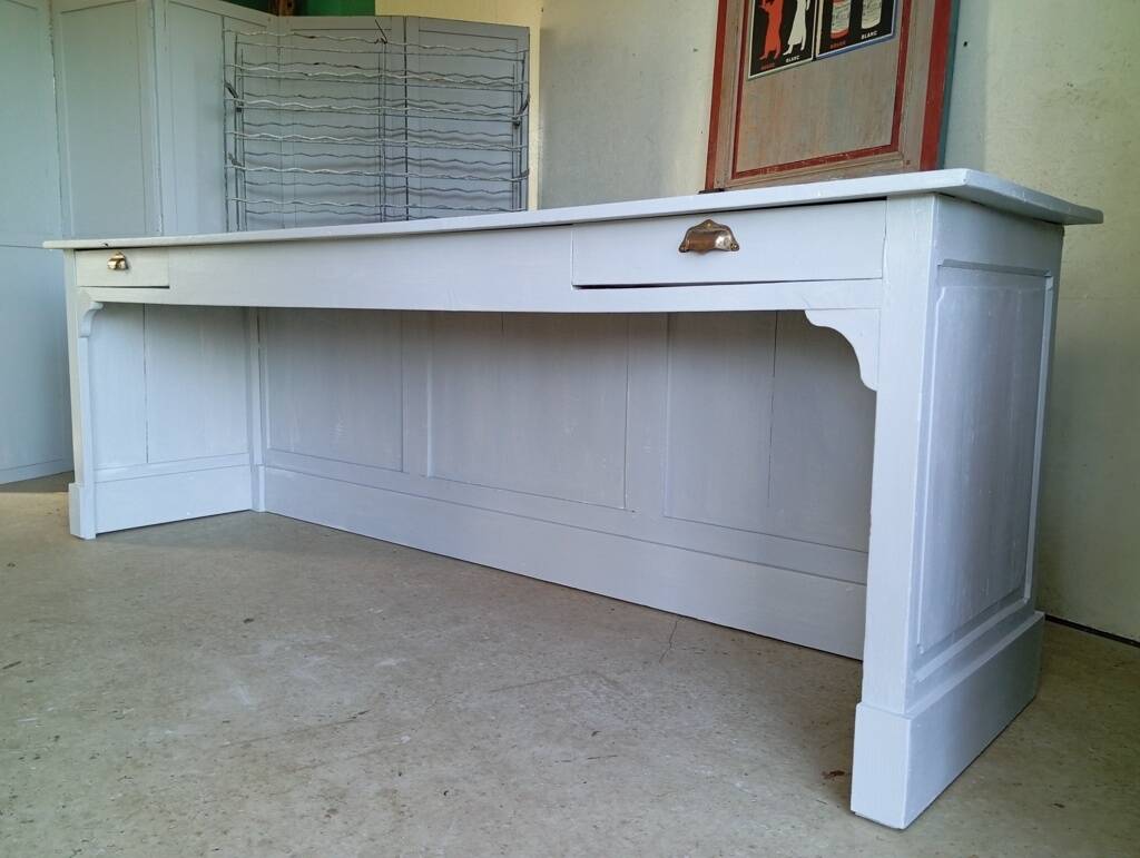 Comptoir d'épicerie 245 cm fin XIXème