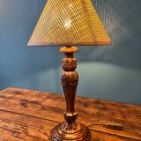 Carved wooden lamp from the 70s