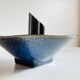 Vase céramique bleue vintage