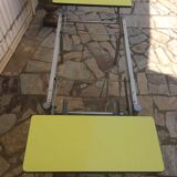Plastilux yellow formica table with extensions 50s