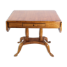 Antique Empire Table with Flaps and Marquetry in Birch Wood from 1840s