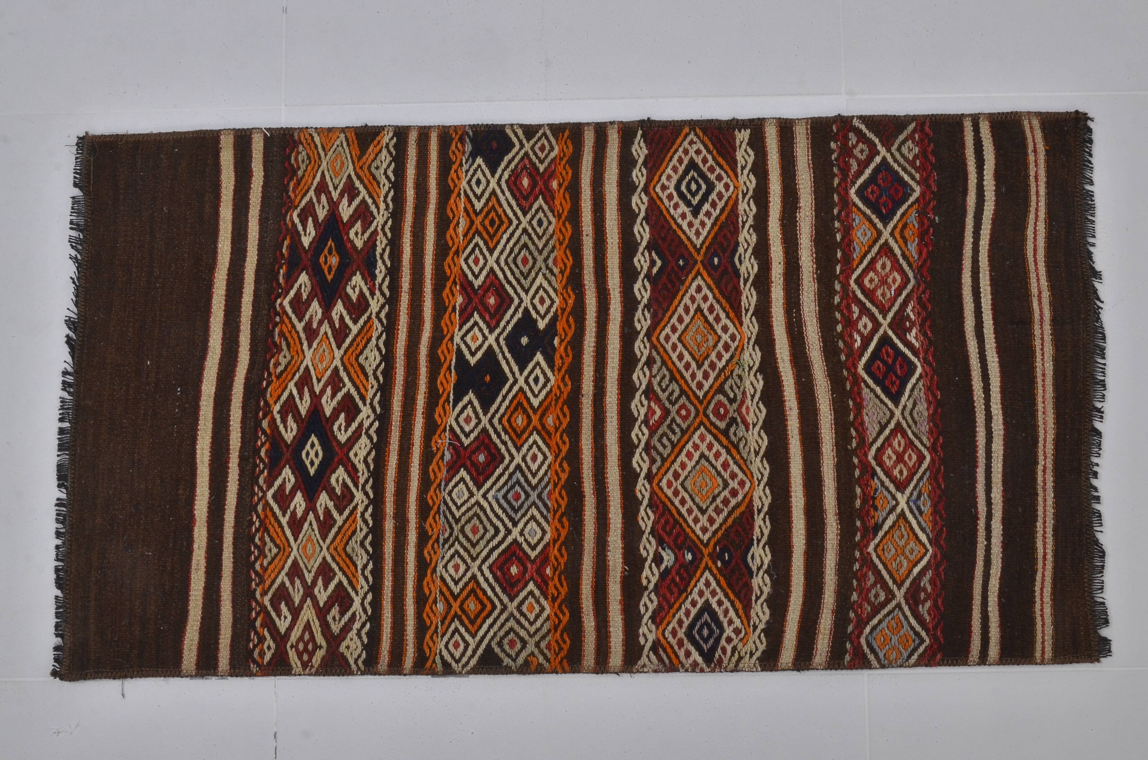Vintage Anatolian Decorative Kilim