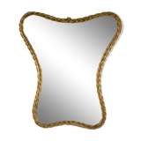 Miroir asymétrique en laiton 1960-70 design polonais