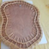 Rattan mirror, bean shape.