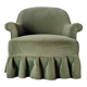 Green velvet armchair