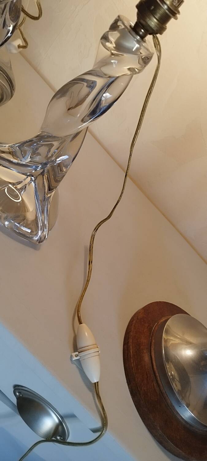 2 Lorraine crystal lamp bases