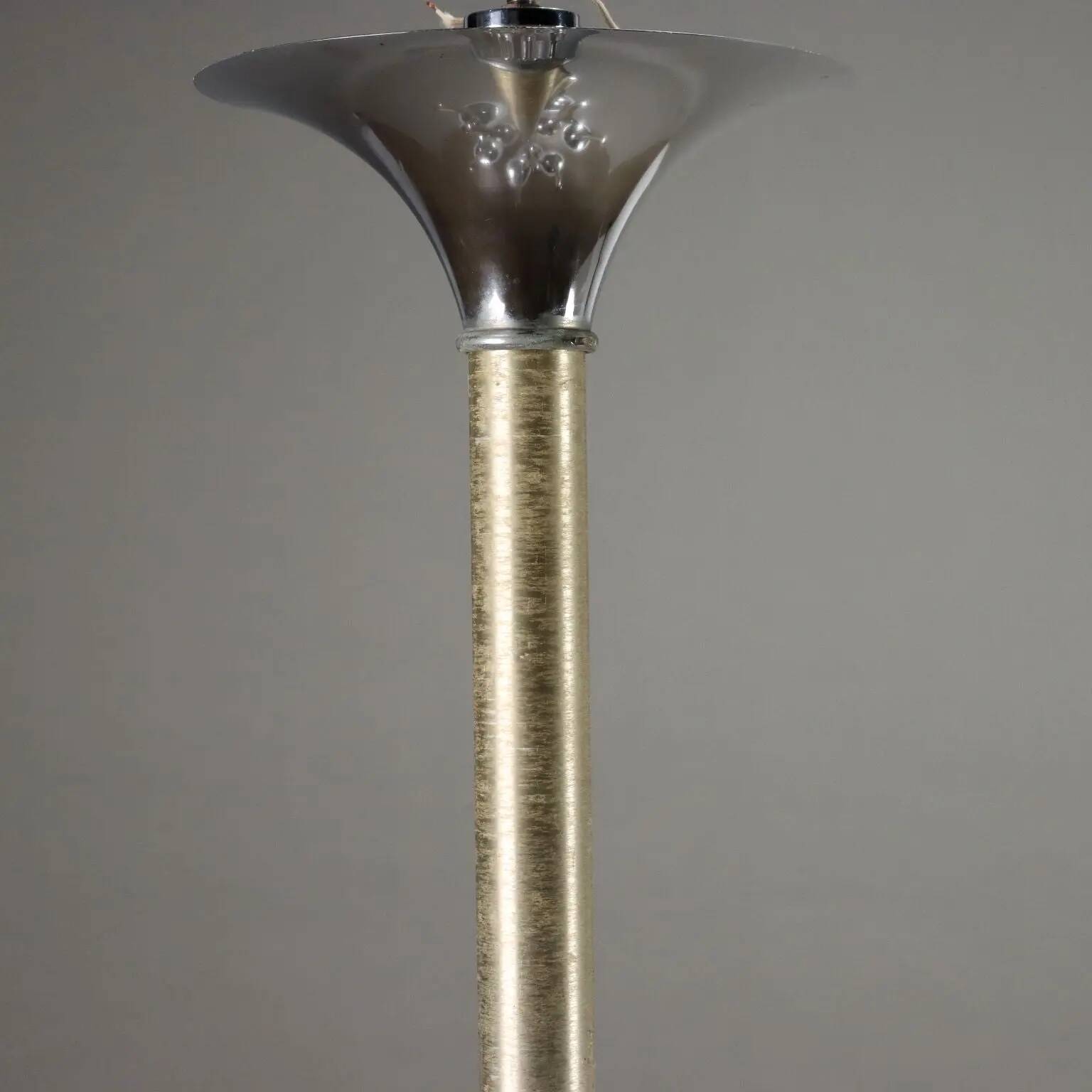 Vintage lacquered steel chandelier with glass spheres, Italy, 1960s-1970s.
